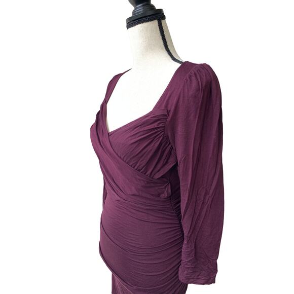 Plenty by Tracy Reese Criss Cross Ruched Dress in Port Size 4 - Picture 5 of 10